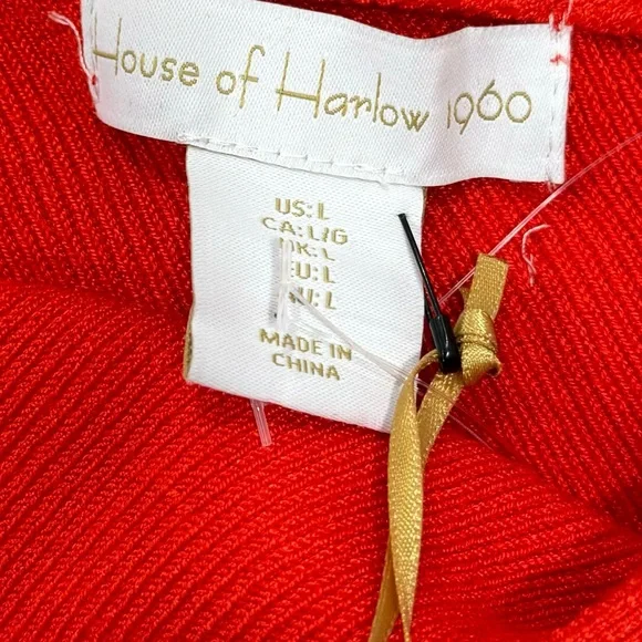 HOUSE OF HARLOW 1960 Ribbed Knit Luxe Essentials Stretchy Halter Crop NWT Large - Picture 5 of 6